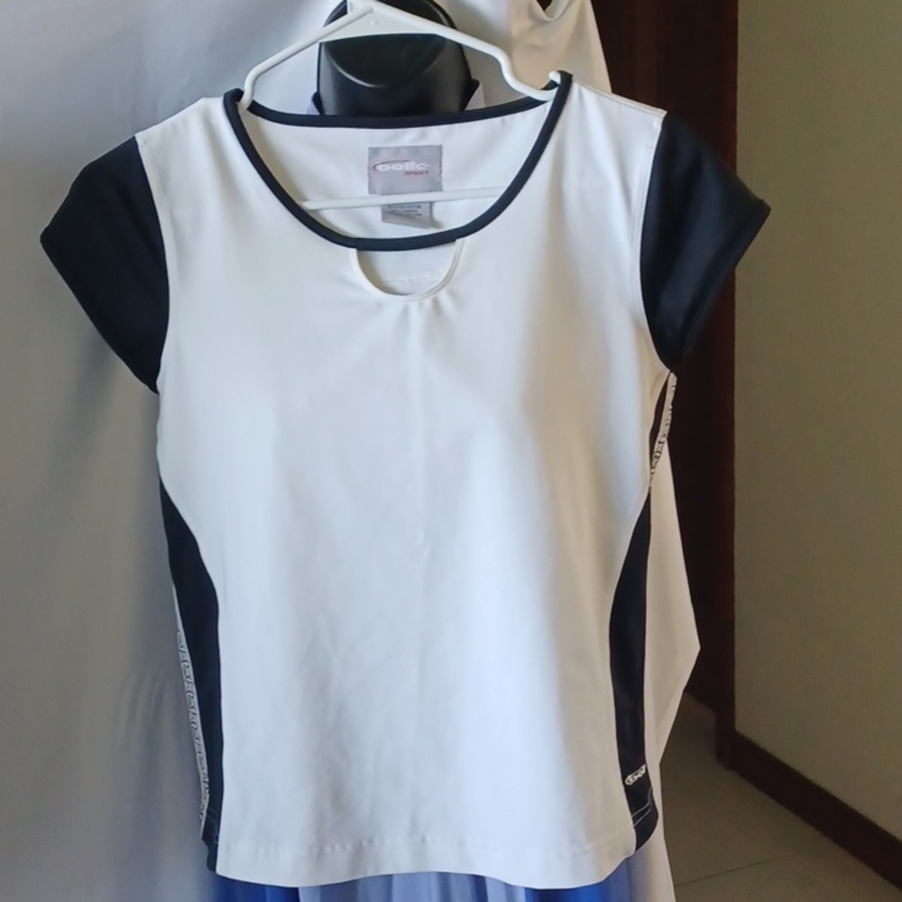 Bolle White Short Sleeve Athletic Tennis Shirt sz M
